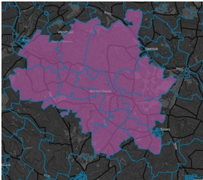 BCCH boundary based on census areas.
